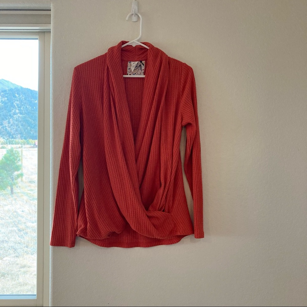Anthro wrap sweater